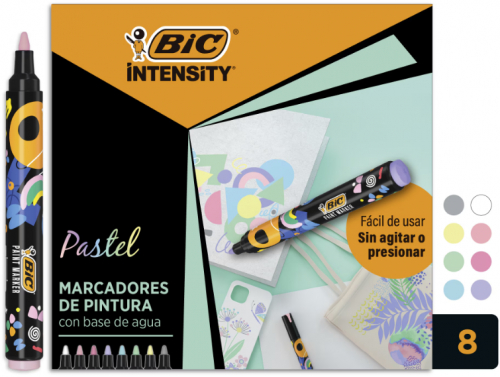 Markere cu vopsea BIC Intensity Pastel, 8 buc/set