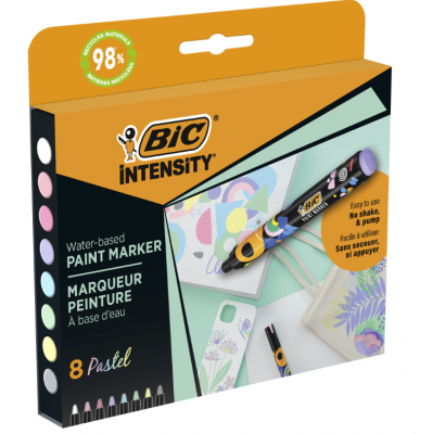 Markere cu vopsea BIC Intensity Pastel, 8 buc/set