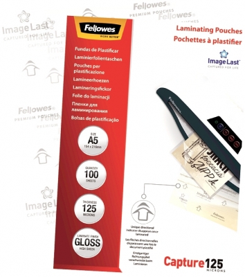 Folii laminare A5 lucioase 125 microni 100/set Capture Fellowes