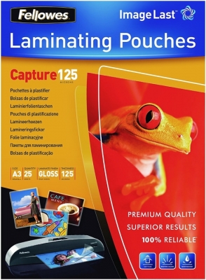 Folii laminare 75x105 mm lucioase 125 microni Capture, 100 buc/set, Fellowes