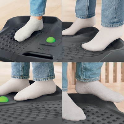 Covor ergonomic Leitz Ergo, pentru picioare, anti-oboseala, negru