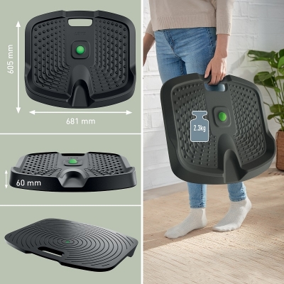 Covor ergonomic Leitz Ergo, pentru picioare, anti-oboseala, negru