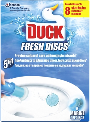 Odorizant WC gel, 36 ml, Fresh discs 5 in 1 marine, 6 discuri/set Duck