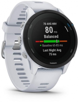 Ceas Garmin Forerunner 255, display 33mm, rezolutie displat 260x260 conectivitate Bluetooth™, ANT+, NFC, USB, functii accelerometru, giroscop, barometru, busola, termometru pentru temperatura exterioară, durata de viata baterie mod ceas inteligent: până la 14 zile, modul GNSS numai cu GPS: până la