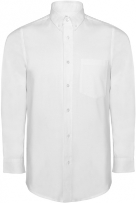 Camasa cu maneca lunga Oxford, pentru barbati, Alb, Roly 