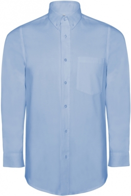 Camasa cu maneca lunga Oxford, pentru barbati, Albastru Celest, Roly 