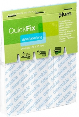 Plasturi QuickFix, set 30 bucati, detectabili, lungi, Plum