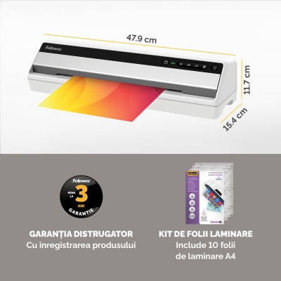 Laminator Saturn 3i, A3, 2 role, kit folii inclus, Fellowes