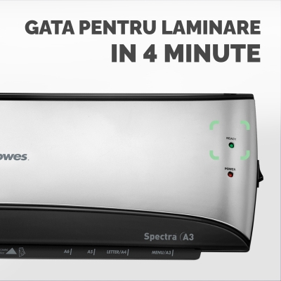 Laminator Spectra, A3, 2 role, kit folii inclus, Fellowes