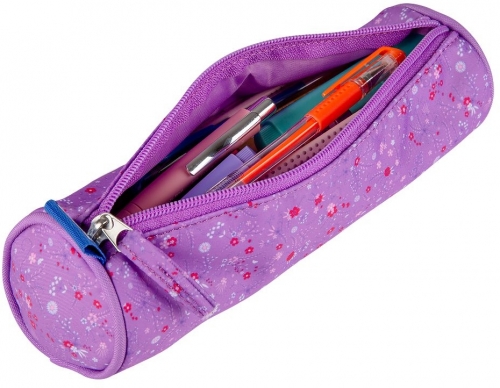 Penar Oxford floral, tip etui rotund, lila