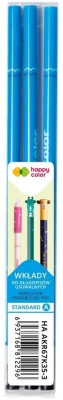 Rezerva roller retractabil cu rescriere Happy Color, 3 bucati/set, 0.5 mm, albastru