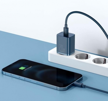 Incarcator retea Baseus Super Si, Quick Charge 20W, 1 x USB Type-C 5V/3A, albastru