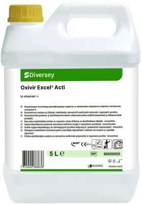 Detergent dezinfectant concentrat Oxivir Excel Acti Diversey, suprafete dure neporoase si dispozitive medicale neinvazive, 5 L