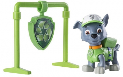 Figurina Rocky, 6.3 cm cu insigna Paw Patrol Spin Master