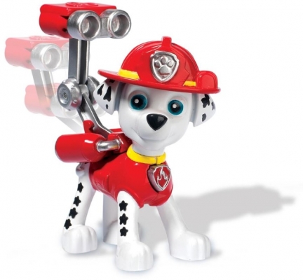 Figurina Marshall pompier, 6.3 cm cu insigna Paw Patrol Spin Master