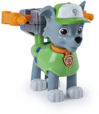 PATRULA CATELUSILOR FIGURINA DE ACTIUNE ROCKY CU 2 UNIFORME SPIN MASTER