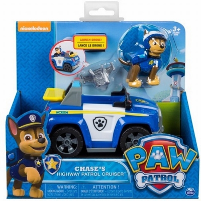 Figurina Chase cu autovehicul Paw Patrol Spin Master