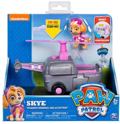 Figurina Elicopterul lui Skye cu autovehicul roz Paw Patrol Spin Master