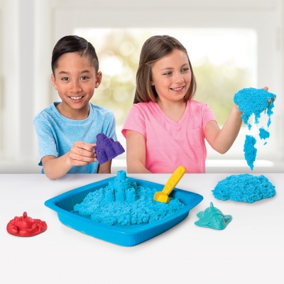 Set complet nisip kinetic, albastru Spin Master