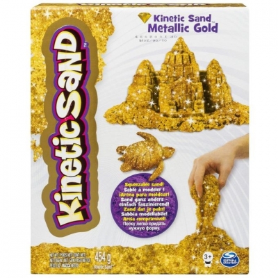 Nisip kinetic Metale si minerale stralucitoare, auriu, 454 gr Spin Master