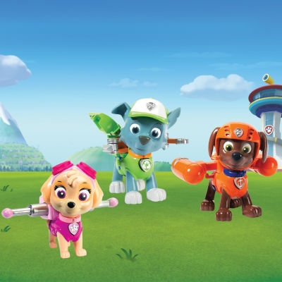 PATRULA CATELUSILOR SET 3 EROI CU ROCKY ZUMA SI SKYE SPIN MASTER
