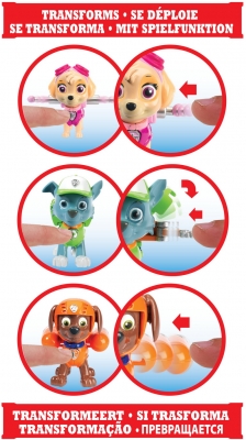 PATRULA CATELUSILOR SET 3 EROI CU ROCKY ZUMA SI SKYE SPIN MASTER