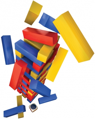 TURNUL BUCLUCAS CU PIESE COLORATE IN CUTIE DE METAL SPIN MASTER