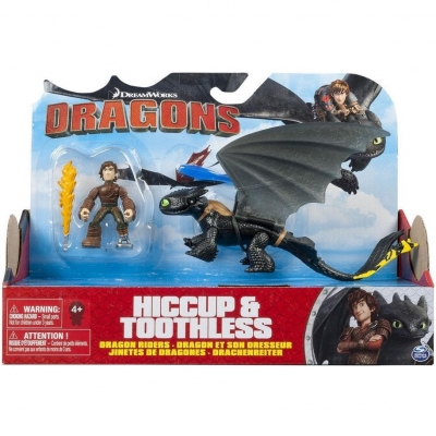 Figurina dragon cu calaret Hiccup si Stirbul Spin Master