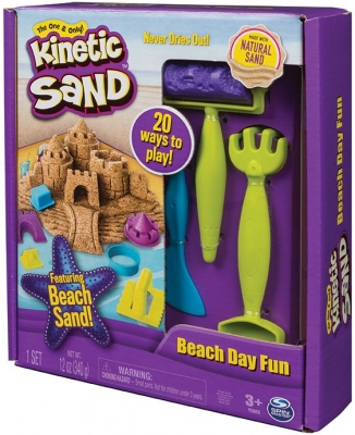 Set de joaca nisip kinetic, o zi la plaja, Spin Master