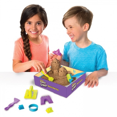 Set de joaca nisip kinetic, o zi la plaja, Spin Master