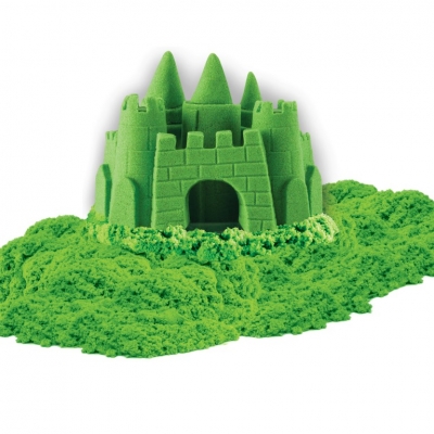 Nisip kinetic Deluxe, culori neon, 680 gr, verde Spin Master