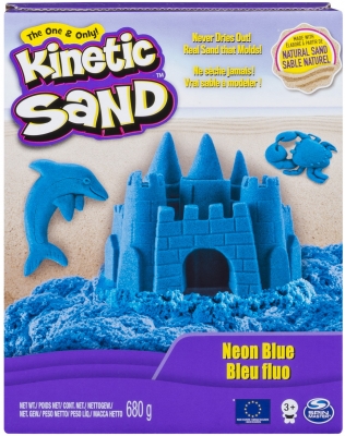 Nisip Kinetic Sand Deluxe, 680 gr, albastru neon, Spin Master
