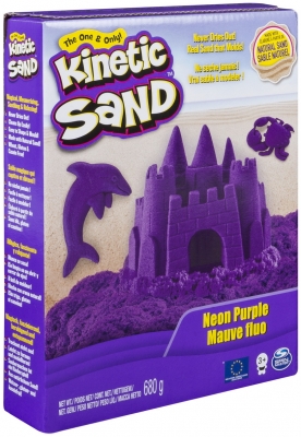 Nisip Kinetic Sand Deluxe, 680 gr, mov neon, Spin Master