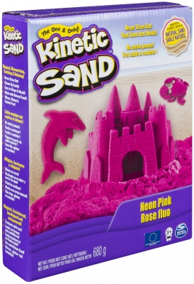 Nisip Kinetic Sand Deluxe, 680 gr, roz neon, Spin Master