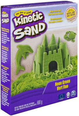 Nisip Kinetic Sand Deluxe, 680 gr, verde neon, Spin Master