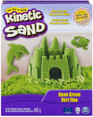 Nisip Kinetic Sand Deluxe, 680 gr, verde neon, Spin Master