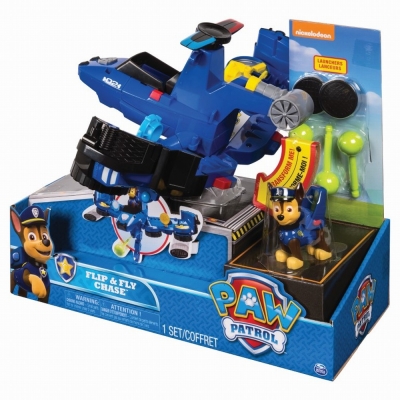 SET DE JOACA VEHICUL TRANSFORMABIL 2 IN 1 CHASE FLIP AND FLY PATRULA CATELUSILOR SPIN MASTER