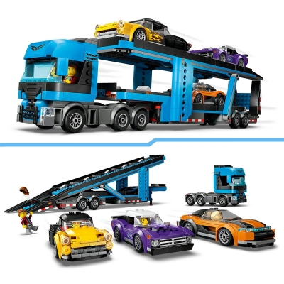 Camion transportor de masini sport 60408 LEGO City