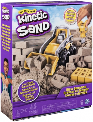 Set de joaca nisip kinetic, pentru constructii 2 in1, Spin Master