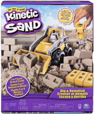 Set de joaca nisip kinetic, pentru constructii 2 in1, Spin Master