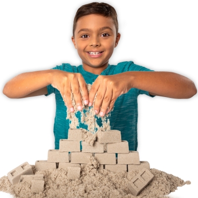 Set de joaca nisip kinetic, pentru constructii 2 in1, Spin Master