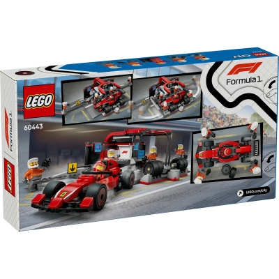 Boxa si mecanici F1 cu masina Ferrari 60443 LEGO City