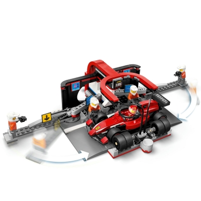 Boxa si mecanici F1 cu masina Ferrari 60443 LEGO City