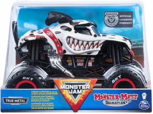 Masina de jucarie Macheta Metalica, scara 1 la 24, Dalmatianul Mutt Monster Jam Spin Master