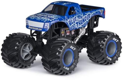 Masina de jucarie Macheta Metalica, scara 1 la 24, Blue Thunder Monster Jam Spin Master