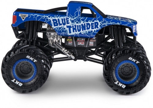 Masina de jucarie Macheta Metalica, scara 1 la 24, Blue Thunder Monster Jam Spin Master