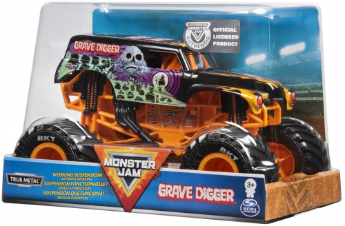 Masina de jucarie Macheta Metalica, scara 1 la 24, Grave Digger Monster Jam Spin Master