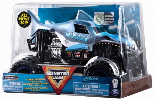 Masina de jucarie Machete Metalice, scara 1 la 24, Megalodon Monster Jam Spin Master