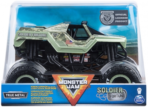 Masina de jucarie Macheta Metalica, scara 1 la 24,  Soldier Fortune Monster Jam Spin Master