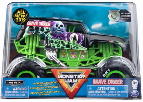 Masina de jucarie Machete Metalice, scara 1 la 24, Grave Digger Monster Jam Spin Master